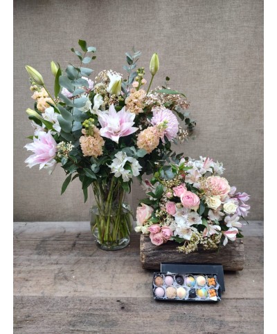 Moun amor|Ramo de flores & chocolates