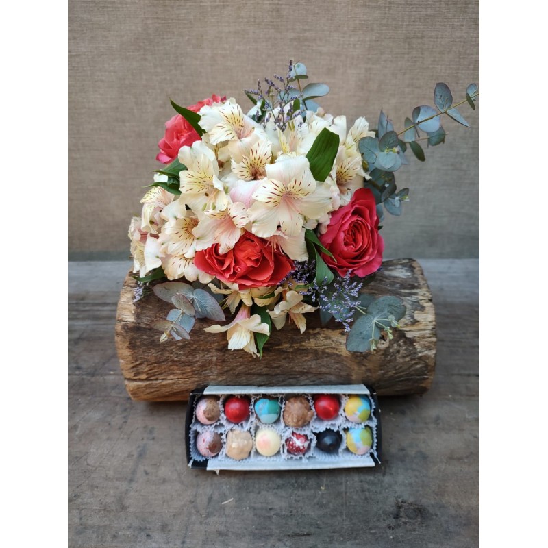 Petit Rose|ramo con chocolates