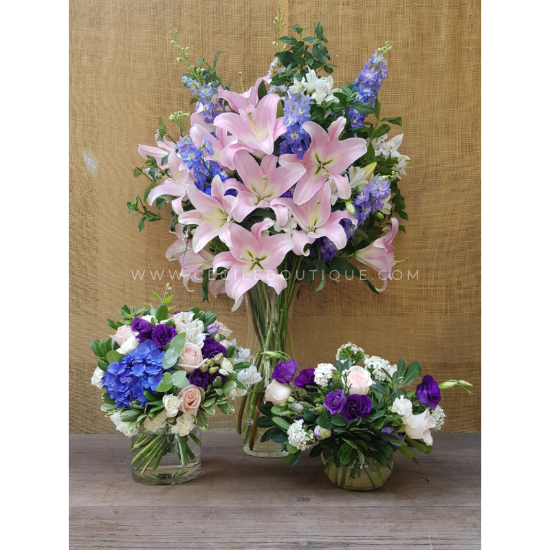 Romance azul | Tres Ramos de Flores Romance azul | Tres Ramos de Flores