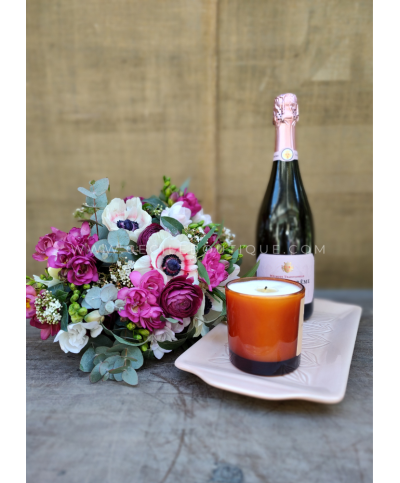 Zoe | Ramo, champagne y vela