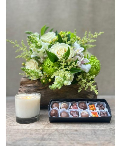 Deseo de Navidad | Centro de mesa, vela & chocolates