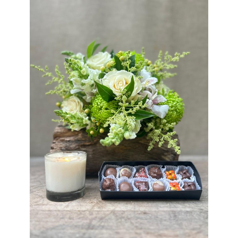 Deseo de Navidad | Centro de mesa, vela & chocolates