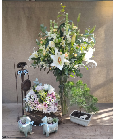 Aires de victoria | Conjunto de ramos con jardines y escultura