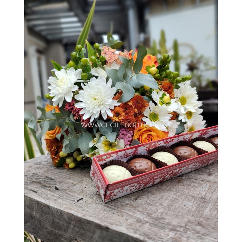 Amelia | Arreglo floral & chocolates