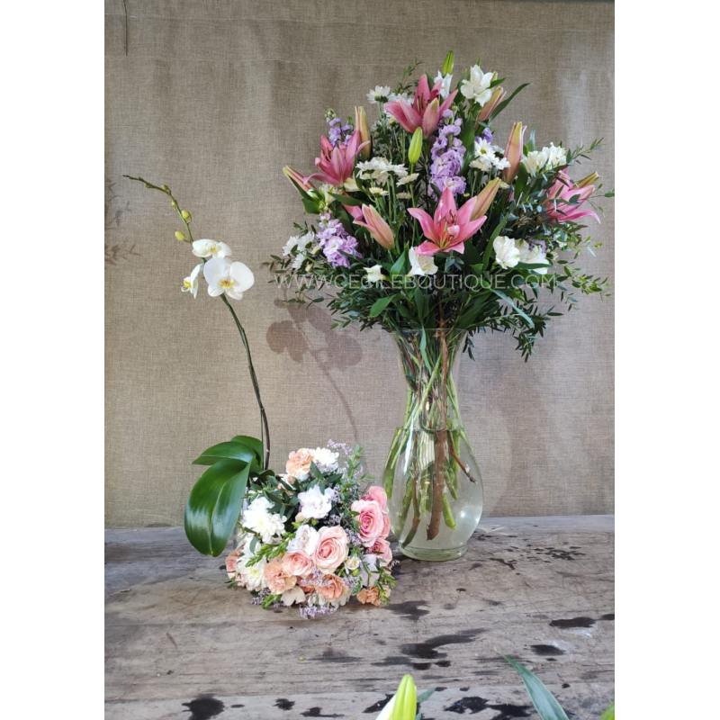 Color Esperanza |conjunto con orquidea Color Esperanza |conjunto con orquidea