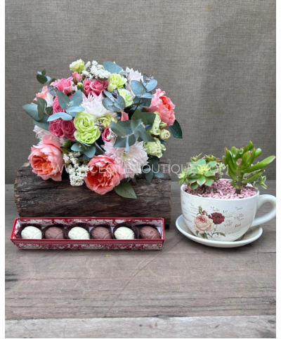 Mi princesa | Ramo de flores, jardín y chocolates