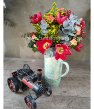 Rei | Buquê de flores com miniatura