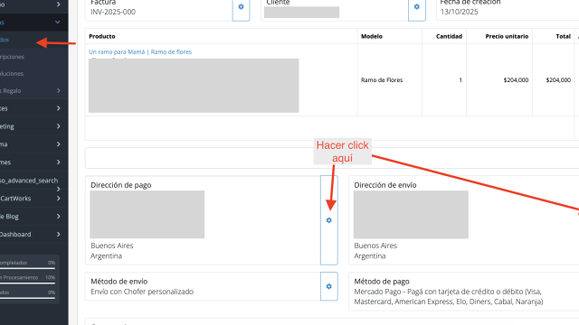 Ver detalles de un pedido — Admin Cecile